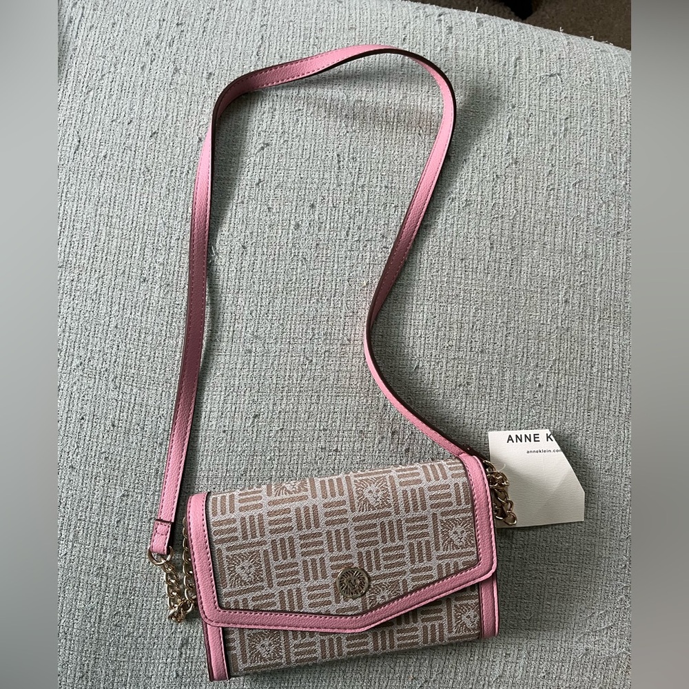 Anne Klein Logo Wallet on Chain French Mauve